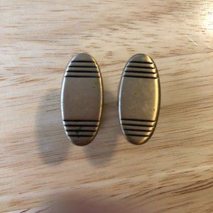 Vintage Swank Oval Art Deco Goldtone Cufflinks Pair